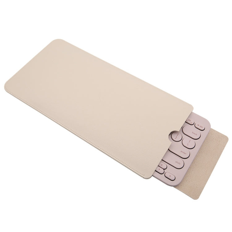 For Logitech K380 Leather Keyboard Thin and Lightweight Portable Liner Bag Waterproof Protective Cover(Light Apricot) - HoMEdemic™ 