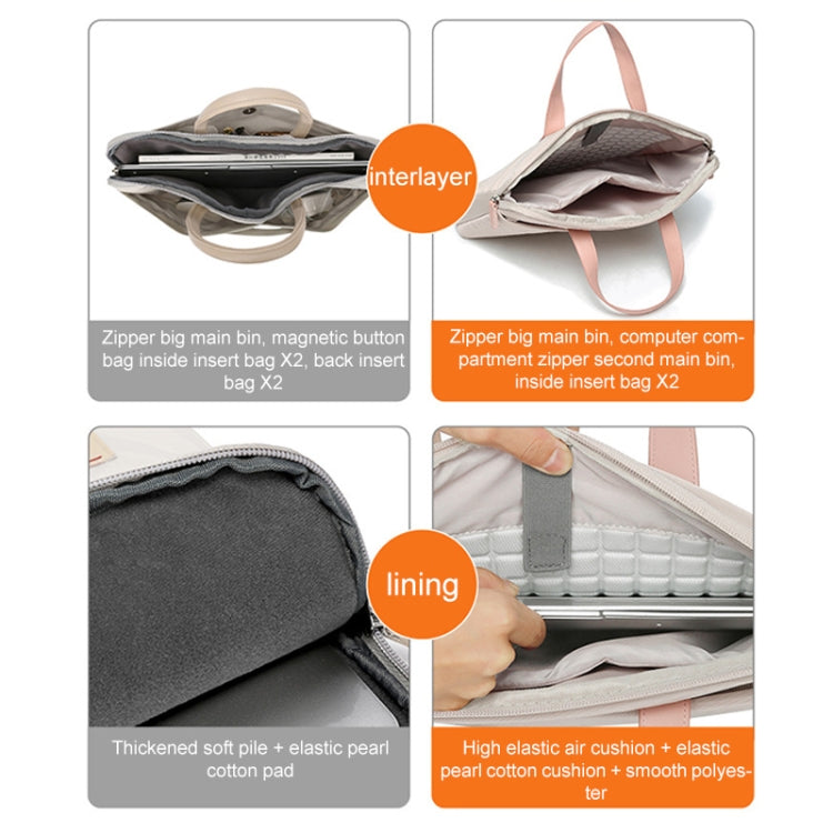 For MacBook 15.6-16.1 Inches MAHOO 10188 Ultra-Thin Hand Computer Bag Messenger Laptop Bag, Color:Gray+Gray Mouse Pad - HoMEdemic™ 