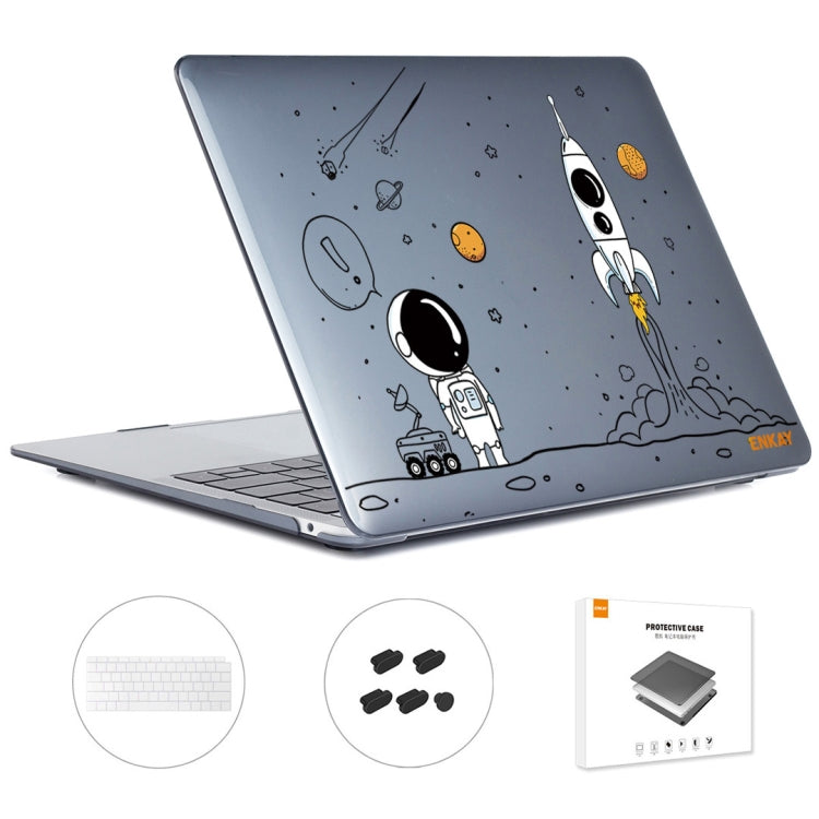 For MacBook Air 13.3 2018 A1932 ENKAY Hat-Prince 3 in 1 Spaceman Pattern Laotop Protective Crystal Case with TPU Keyboard Film / Anti-dust Plugs, Version:EU(Spaceman No.1) - HoMEdemic™ 