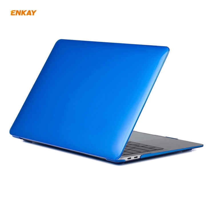 For MacBook Air 13.3 inch A2179 & A2337 2020 ENKAY 3 in 1 Crystal Laptop Protective Case + EU Version TPU Keyboard Film + Anti-dust Plugs Set(Dark Blue) - HoMEdemic™ 
