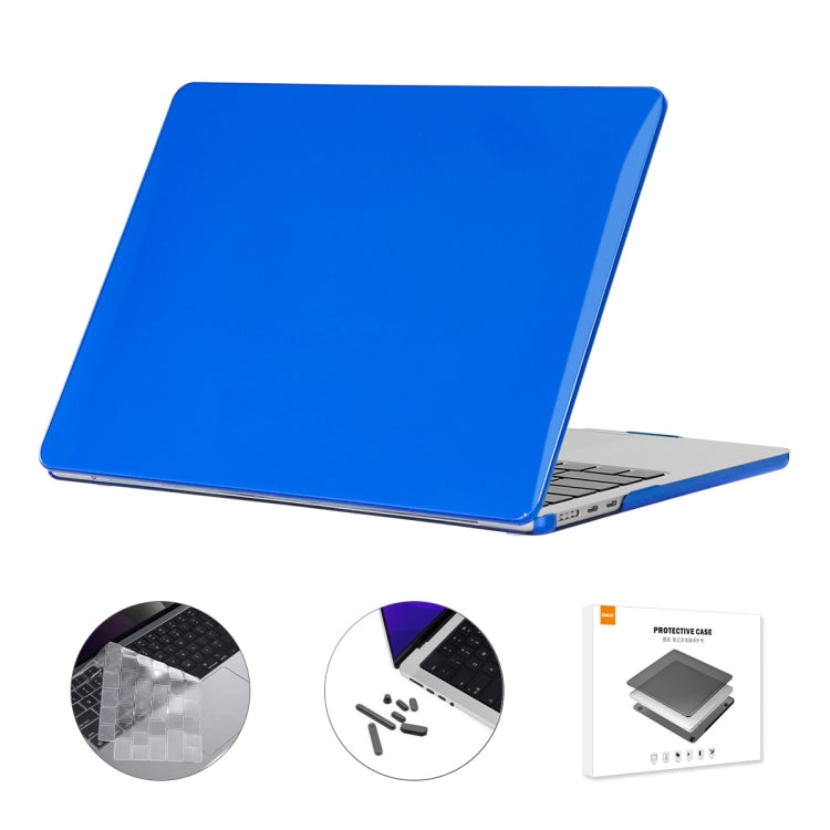 For MacBook Air 15.3 A2941 ENKAY EU Version 3 in 1 Crystal Protective Case with TPU Keyboard Film & Anti-dust Plugs(Dark Blue) - HoMEdemic™ 