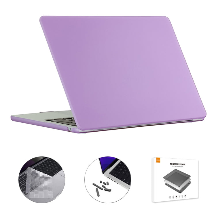 For MacBook Air 15.3 A2941 ENKAY EU Version 3 in 1 Matte Protective Case with TPU Keyboard Film & Anti-dust Plugs(Purple) - HoMEdemic™ 