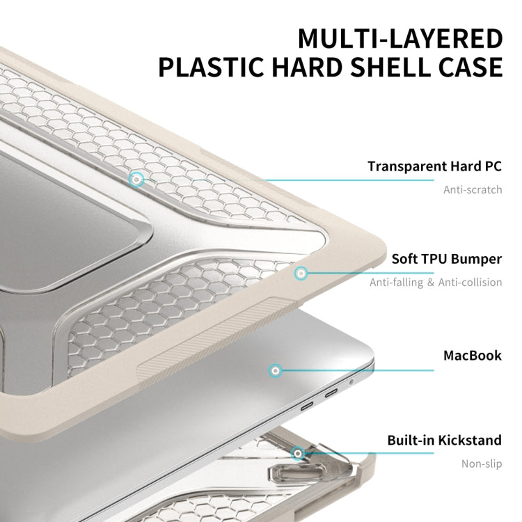 For MacBook Pro 13.3 A1706/A1989/A2159 ENKAY Hat-Prince 3 in 1 Protective Bracket  Case Cover Hard Shell with TPU Keyboard Film / Anti-dust Plugs, Version:EU(Khaki) - HoMEdemic™ 