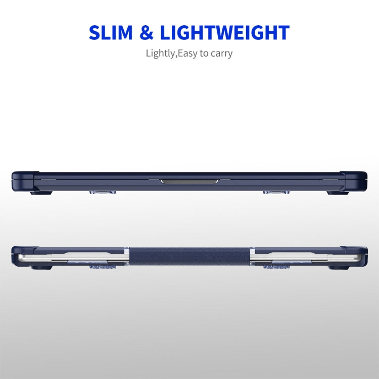For MacBook Pro 14.2 A2442/A2779/14 inch A3434 2025 (M5) ENKAY Hat-Prince 3 in 1 Protective Bracket Case Cover Hard Shell with TPU Keyboard Film / PET Screen Protector, Version:EU(Dark Blue) - HoMEdemic™ 