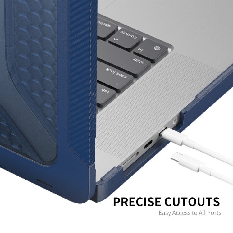 For MacBook Pro 14.2 A2442/A2779 2023/14 inch A3434 2025 (M5) ENKAY Hat-Prince 3 in 1 Protective Bracket  Case Cover Hard Shell with TPU Keyboard Film / Anti-dust Plugs, Version:EU(Blue) - HoMEdemic™ 
