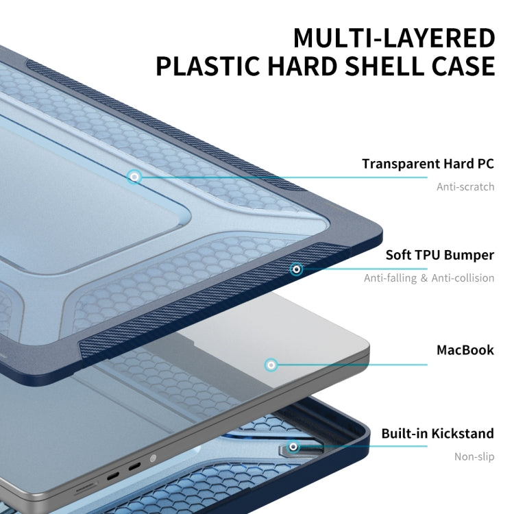 For MacBook Pro 14.2 A2442/A2779 2023/14 inch A3434 2025 (M5) ENKAY Hat-Prince 3 in 1 Protective Bracket  Case Cover Hard Shell with TPU Keyboard Film / Anti-dust Plugs, Version:US(Khaki) - HoMEdemic™ 