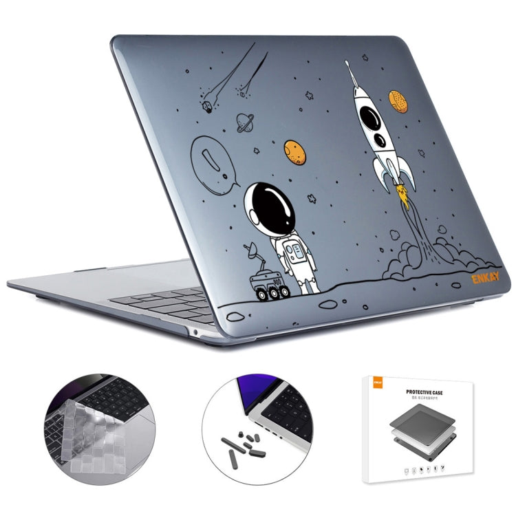For MacBook Pro 14.2 A2442/A2779 2023/14 inch A3434 2025 (M5) ENKAY Hat-Prince 3 in 1 Spaceman Pattern Laotop Protective Crystal Case with TPU Keyboard Film / Anti-dust Plugs, Version:EU(Spaceman No.1) - HoMEdemic™ 