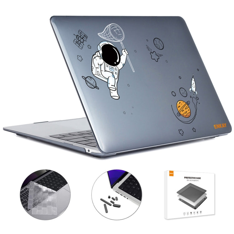 For MacBook Pro 14.2 A2442/A2779 2023/14 inch A3434 2025 (M5) ENKAY Hat-Prince 3 in 1 Spaceman Pattern Laotop Protective Crystal Case with TPU Keyboard Film / Anti-dust Plugs, Version:EU(Spaceman No.2) - HoMEdemic™ 