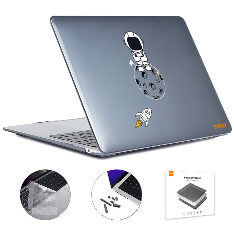 For MacBook Pro 14.2 A2442/A2779 2023/14 inch A3434 2025 (M5) ENKAY Hat-Prince 3 in 1 Spaceman Pattern Laotop Protective Crystal Case with TPU Keyboard Film / Anti-dust Plugs, Version:EU(Spaceman No.4) - HoMEdemic™ 