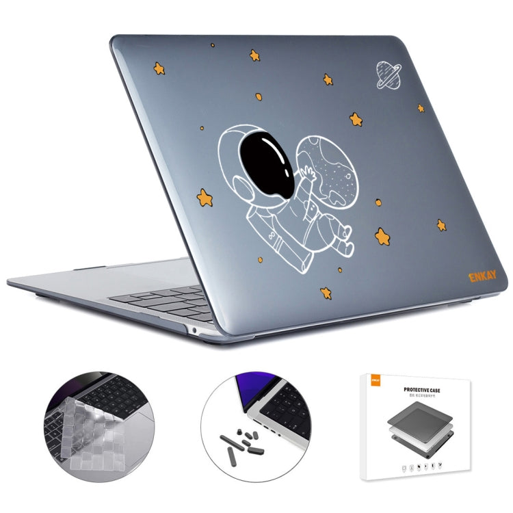 For MacBook Pro 14.2 A2442/A2779 2023/14 inch A3434 2025 (M5) ENKAY Hat-Prince 3 in 1 Spaceman Pattern Laotop Protective Crystal Case with TPU Keyboard Film / Anti-dust Plugs, Version:EU(Spaceman No.5) - HoMEdemic™ 