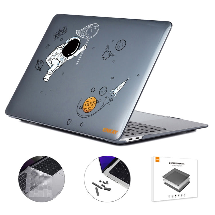 For MacBook Pro 14.2 A2442/A2779 2023/14 inch A3434 2025 (M5) ENKAY Hat-Prince 3 in 1 Spaceman Pattern Laotop Protective Crystal Case with TPU Keyboard Film / Anti-dust Plugs, Version:US(Spaceman No.2) - HoMEdemic™ 