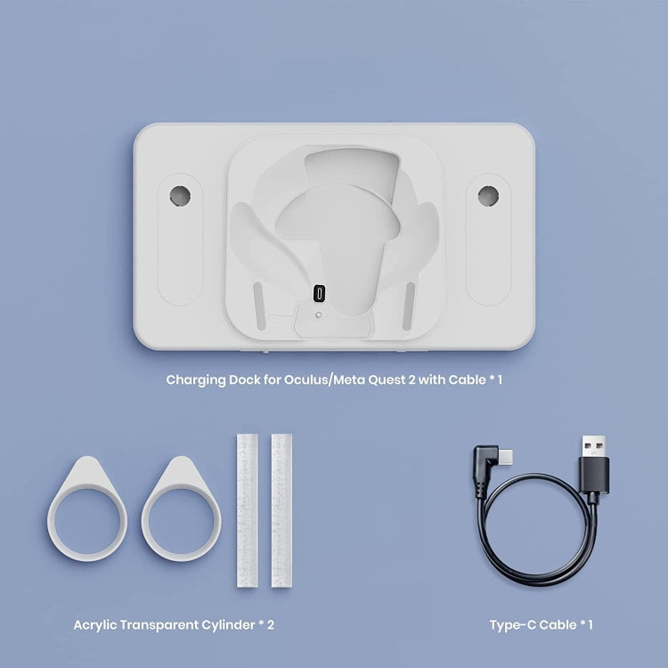 For Meta Quest 2 Desktop Bracket VR Glasses Wireless Charger Colorful Light Emitting Base(White) - HoMEdemic™ 