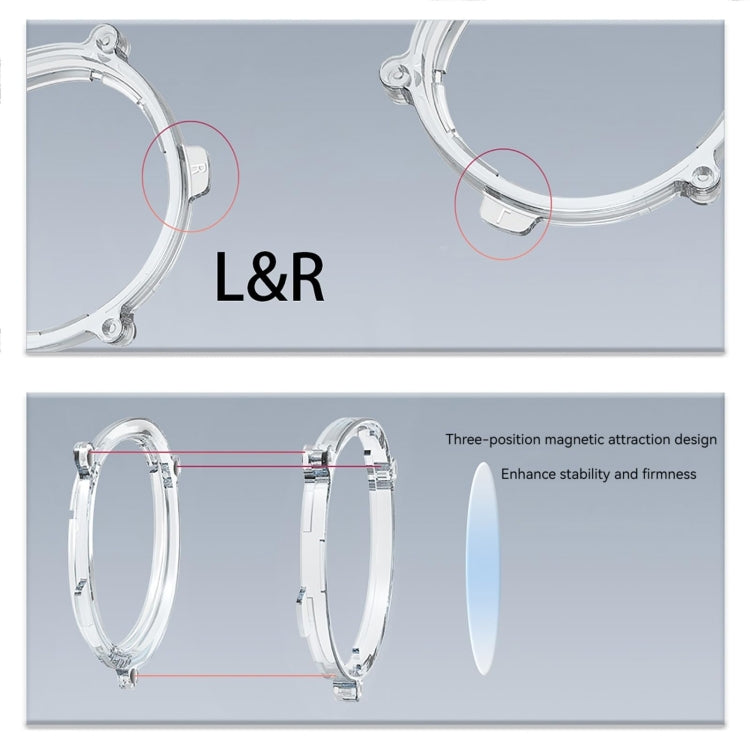 For Meta Quest 3 VR Magnetic Eyeglasses Frame, Spec: Anti Blue Light Lens+Frame Transparent - HoMEdemic™ 