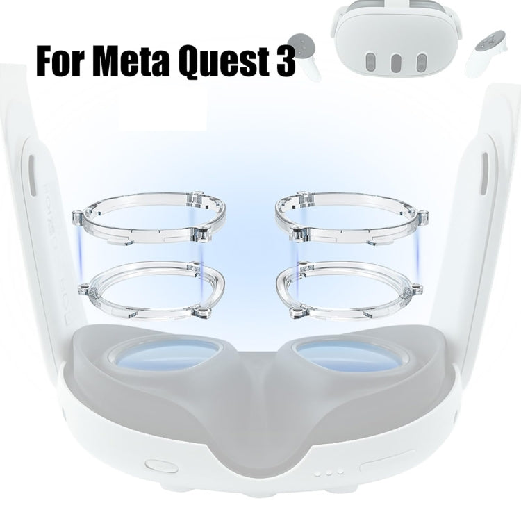 For Meta Quest 3 VR Magnetic Eyeglasses Frame, Spec: L&R Frame Transparent - HoMEdemic™ 