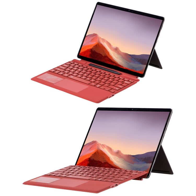 For Microsoft Surface Pro 10 / Pro 9 2089D Backlight Wireless Bluetooth Keyboard Leather Case with Touchpad(Wine Red) - HoMEdemic™ 