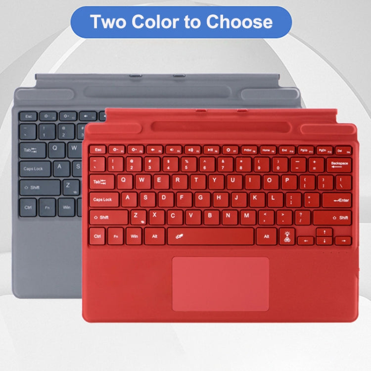 For Microsoft Surface Pro 10 / Pro 9 2089D Backlight Wireless Bluetooth Keyboard Leather Case with Touchpad(Wine Red) - HoMEdemic™ 