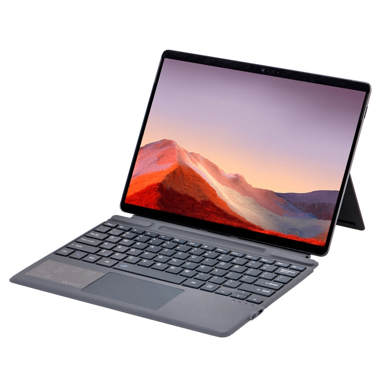 For Microsoft Surface Pro 11 / Pro 10 2089A Wireless Bluetooth Keyboard Leather Case with Touchpad(Grey) - HoMEdemic™ 