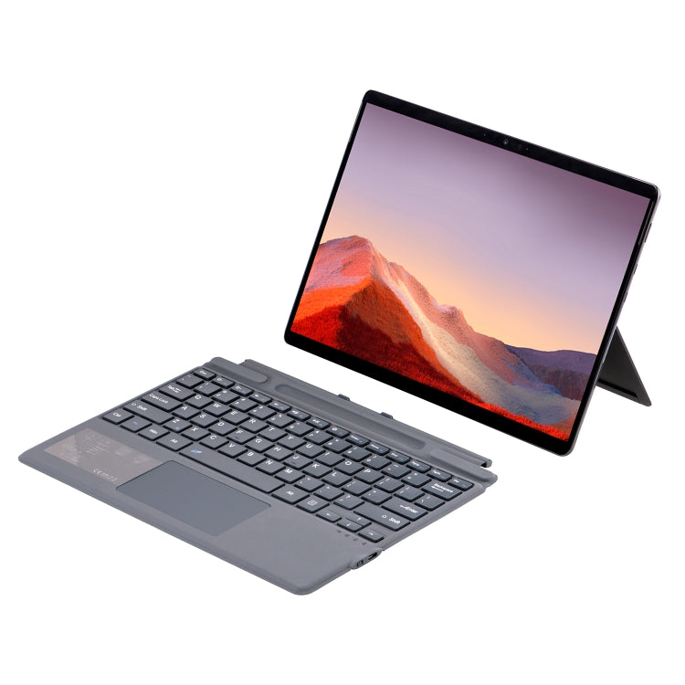 For Microsoft Surface Pro 11 / Pro 10 2089A Wireless Bluetooth Keyboard Leather Case with Touchpad(Grey) - HoMEdemic™ 