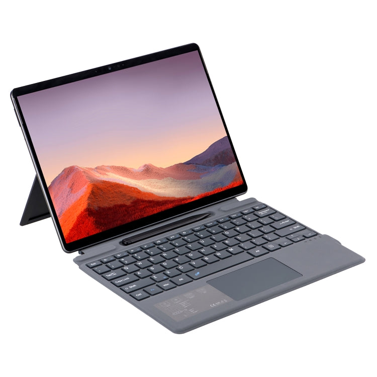 For Microsoft Surface Pro 11 / Pro 10 2089A Wireless Bluetooth Keyboard Leather Case with Touchpad(Grey) - HoMEdemic™ 