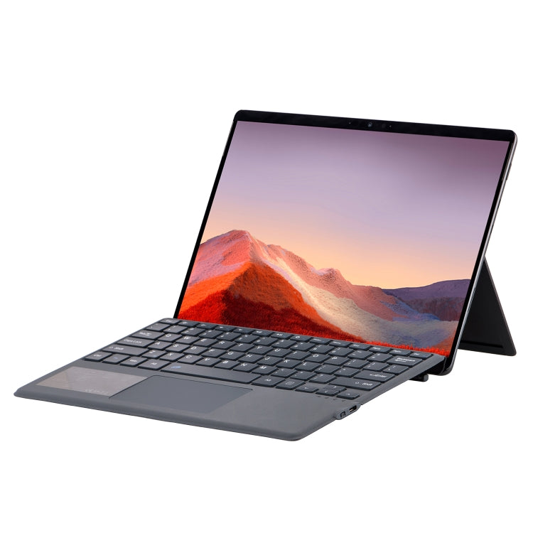For Microsoft Surface Pro 11 / Pro 10 2089A Wireless Bluetooth Keyboard Leather Case with Touchpad(Grey) - HoMEdemic™ 