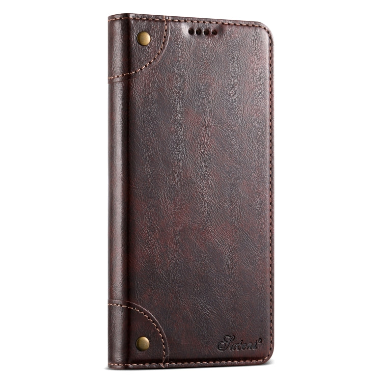 For Samsug Galaxy S24 Ultra 5G Suteni Baroque Calf Texture Buckle Wallet Leather Phone Case(Brown) - HoMEdemic™ 