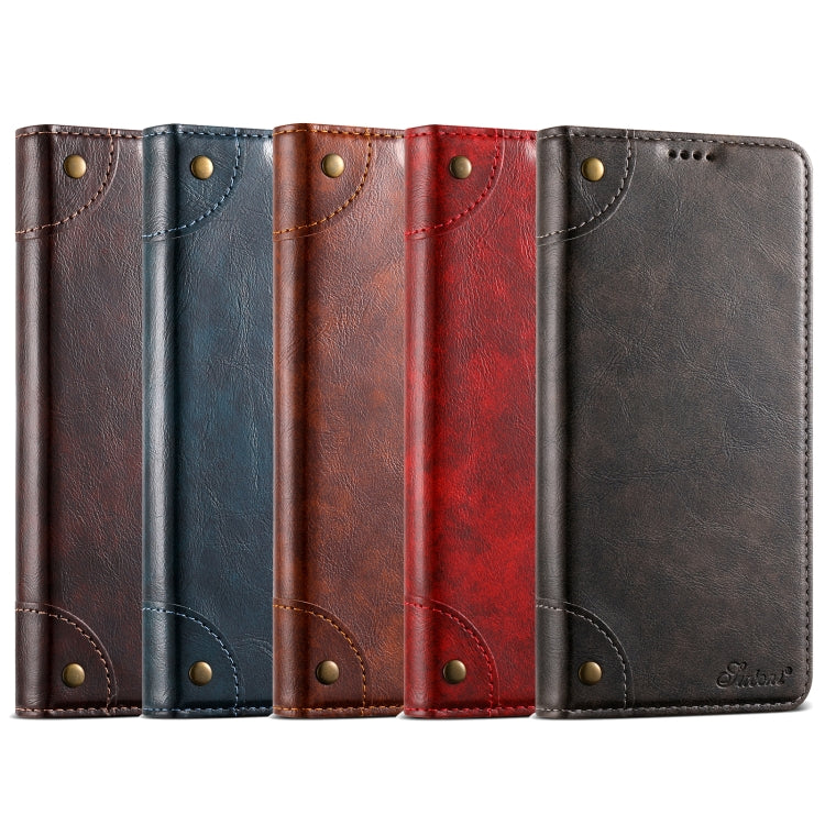 For Samsug Galaxy S24 Ultra 5G Suteni Baroque Calf Texture Buckle Wallet Leather Phone Case(Brown) - HoMEdemic™ 