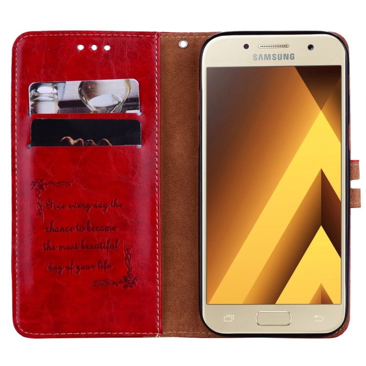 For Samsung Galaxy A5 (2017) Business Style Oil Wax Texture Horizontal Flip Leather Case with Holder & Card Slots & Wallet - HoMEdemic™ 