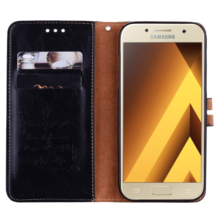 For Samsung Galaxy A5 (2017) Business Style Oil Wax Texture Horizontal Flip Leather Case with Holder & Card Slots & Wallet - HoMEdemic™ 