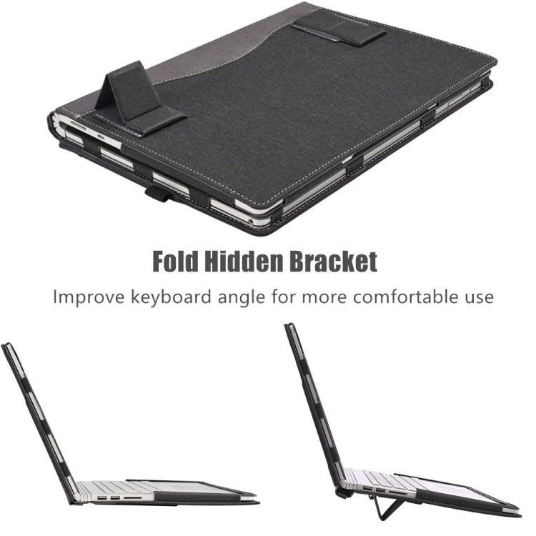 For Samsung Galaxy Book 4 360 15.6 inch Leather Laptop Anti-Fall Protective Case With Stand(Dark Blue) - HoMEdemic™ 