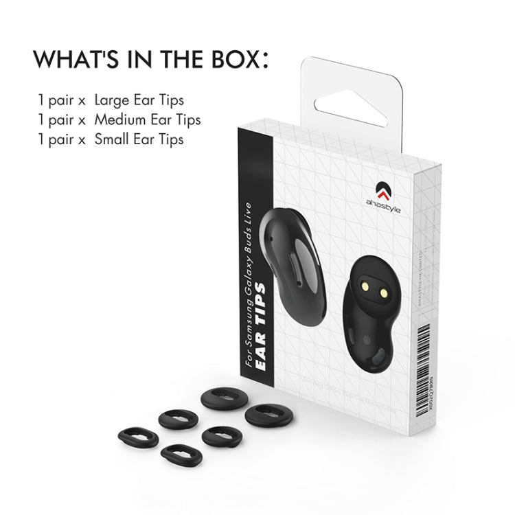 For Samsung Galaxy Buds Live AhaStyle PT132 S+M+L Silicone Earbud(Black) - HoMEdemic™ 