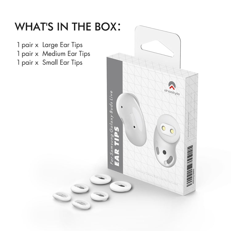 For Samsung Galaxy Buds Live AhaStyle PT132 S+M+L Silicone Earbud(White) - HoMEdemic™ 