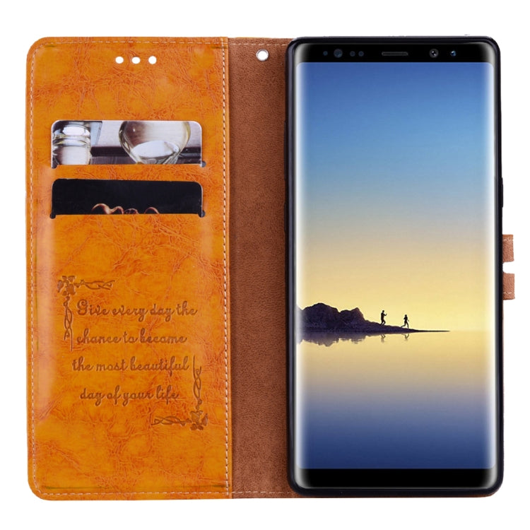 For Samsung Galaxy Note 8 Business Style Oil Wax Texture Horizontal Flip Leather Case with Holder & Card Slots & Wallet - HoMEdemic™ 