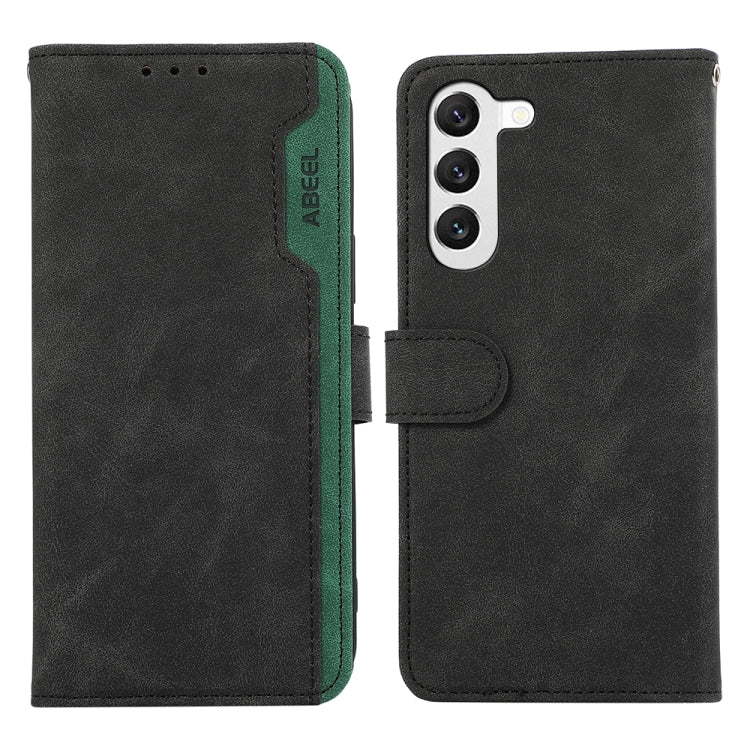 For Samsung Galaxy S23+ 5G ABEEL Color Block Magnetic RFID Leather Phone Case(Black-Green) - HoMEdemic™ 