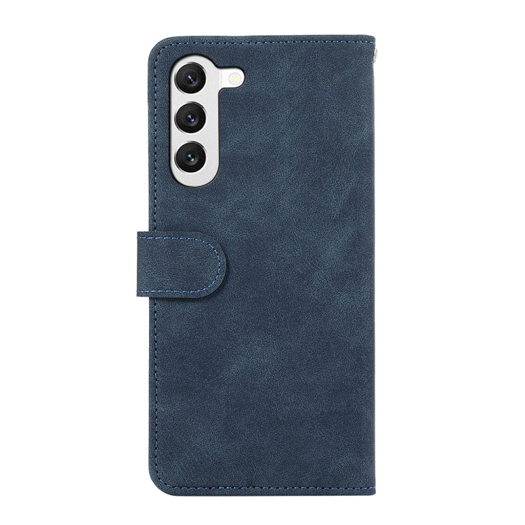 For Samsung Galaxy S23+ 5G ABEEL Color Block Magnetic RFID Leather Phone Case(Blue-Brown) - HoMEdemic™ 