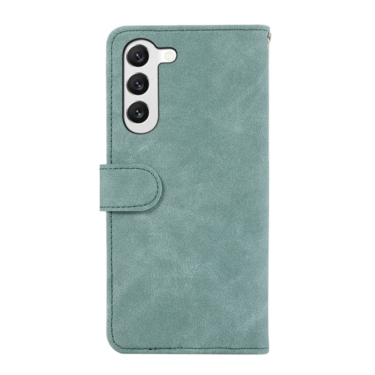 For Samsung Galaxy S23+ 5G ABEEL Color Block Magnetic RFID Leather Phone Case(Cyan-Pink) - HoMEdemic™ 