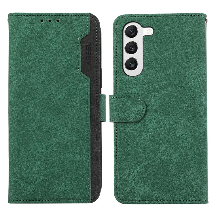 For Samsung Galaxy S23+ 5G ABEEL Color Block Magnetic RFID Leather Phone Case(Green-Black) - HoMEdemic™ 