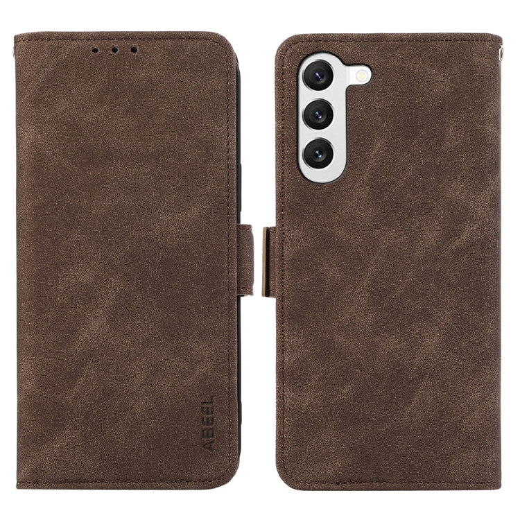 For Samsung Galaxy S23+ 5G ABEEL Frosted Magnetic RFID Leather Phone Case(Brown) - HoMEdemic™ 