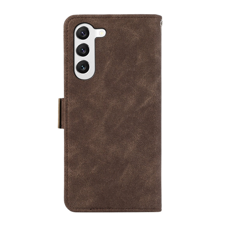 For Samsung Galaxy S23+ 5G ABEEL Frosted Magnetic RFID Leather Phone Case(Brown) - HoMEdemic™ 
