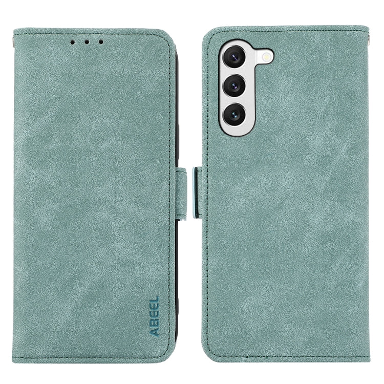 For Samsung Galaxy S23+ 5G ABEEL Frosted Magnetic RFID Leather Phone Case(Cyan) - HoMEdemic™ 