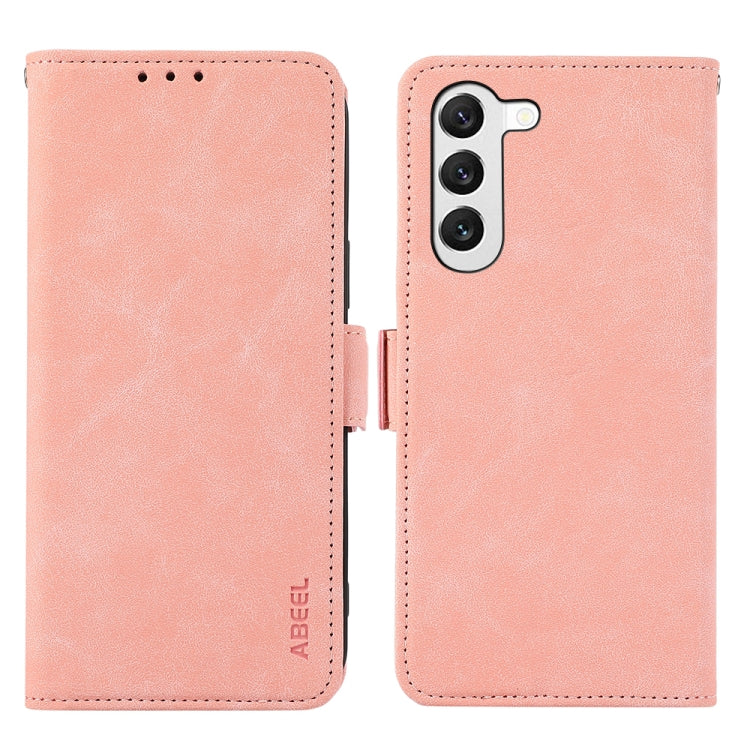 For Samsung Galaxy S23+ 5G ABEEL Frosted Magnetic RFID Leather Phone Case(Pink) - HoMEdemic™ 