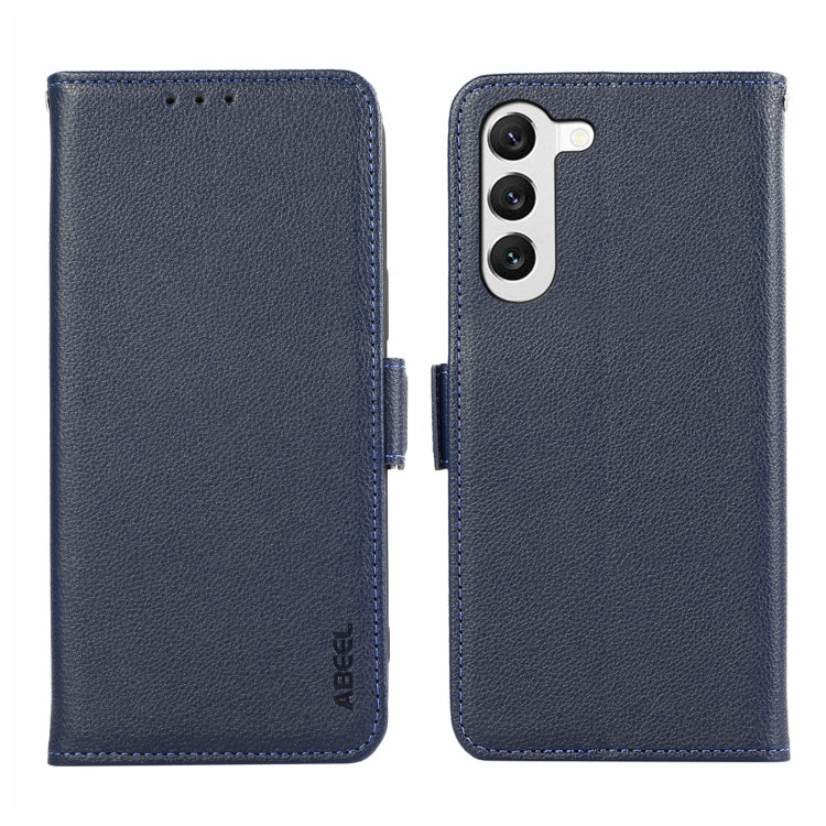 For Samsung Galaxy S23+ 5G ABEEL Side-Magnetic Litchi Pattern Leather RFID Phone Case(Blue) - HoMEdemic™ 
