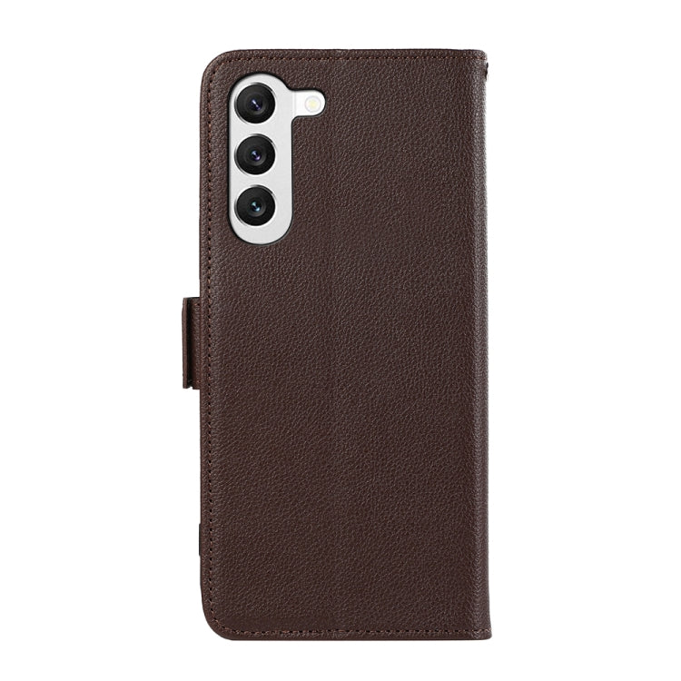 For Samsung Galaxy S23+ 5G ABEEL Side-Magnetic Litchi Pattern Leather RFID Phone Case(Brown) - HoMEdemic™ 