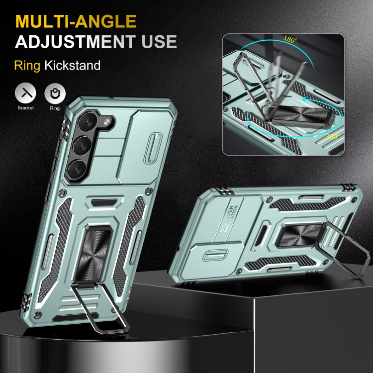 For Samsung Galaxy S23+ 5G Armor PC + TPU Camera Shield Phone Case(Alpine Green) - HoMEdemic™ 