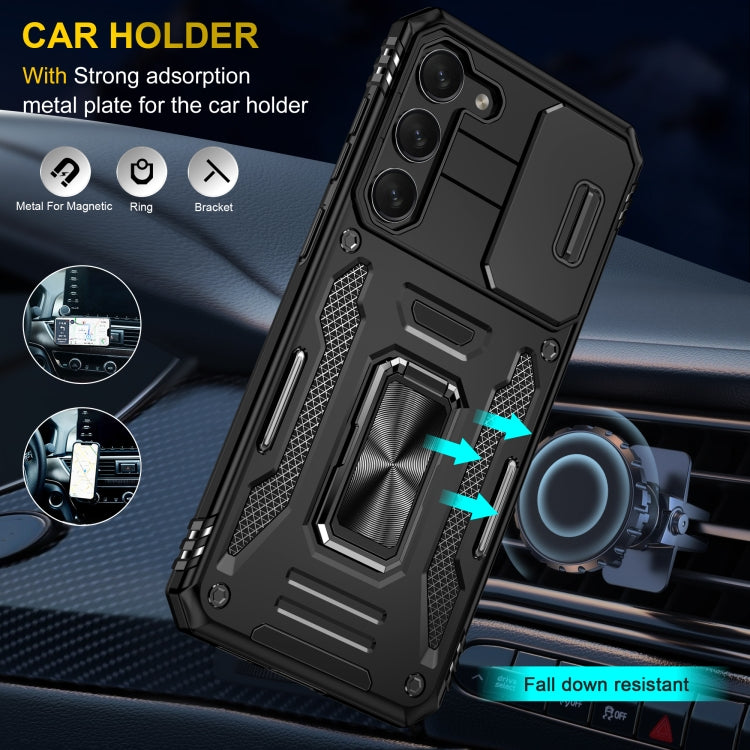 For Samsung Galaxy S23+ 5G Armor PC + TPU Camera Shield Phone Case(Black) - HoMEdemic™ 