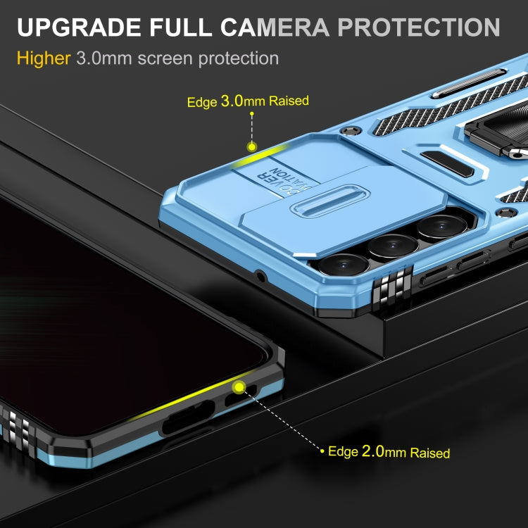 For Samsung Galaxy S23+ 5G Armor PC + TPU Camera Shield Phone Case(Light Blue) - HoMEdemic™ 