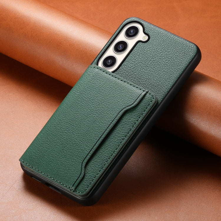 For Samsung Galaxy S23+ 5G Calf Texture Card Bag Design Full Coverage Phone Case(Green) - HoMEdemic™ 