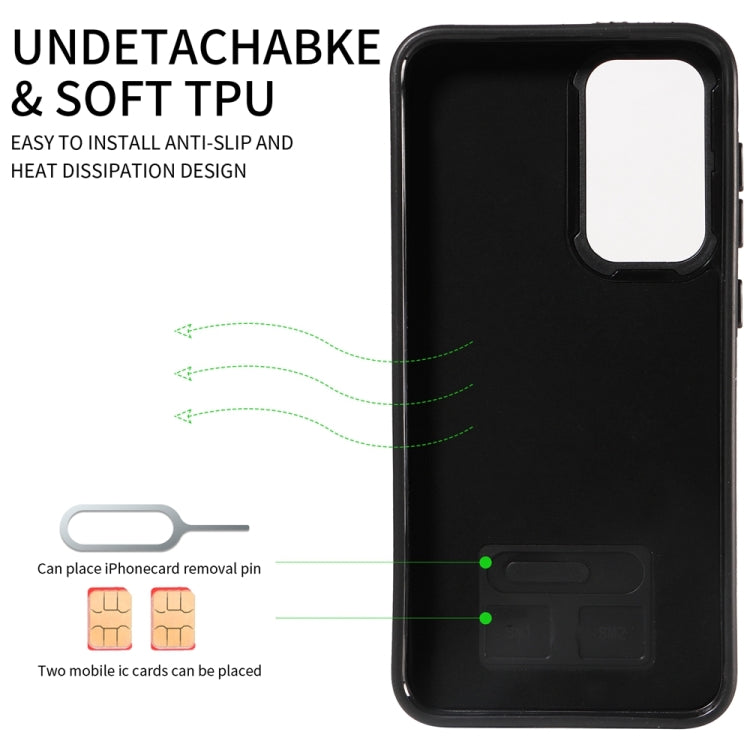 For Samsung Galaxy S23+ 5G Calf Texture Card Slot Ring Holder Phone Case(Red) - HoMEdemic™ 