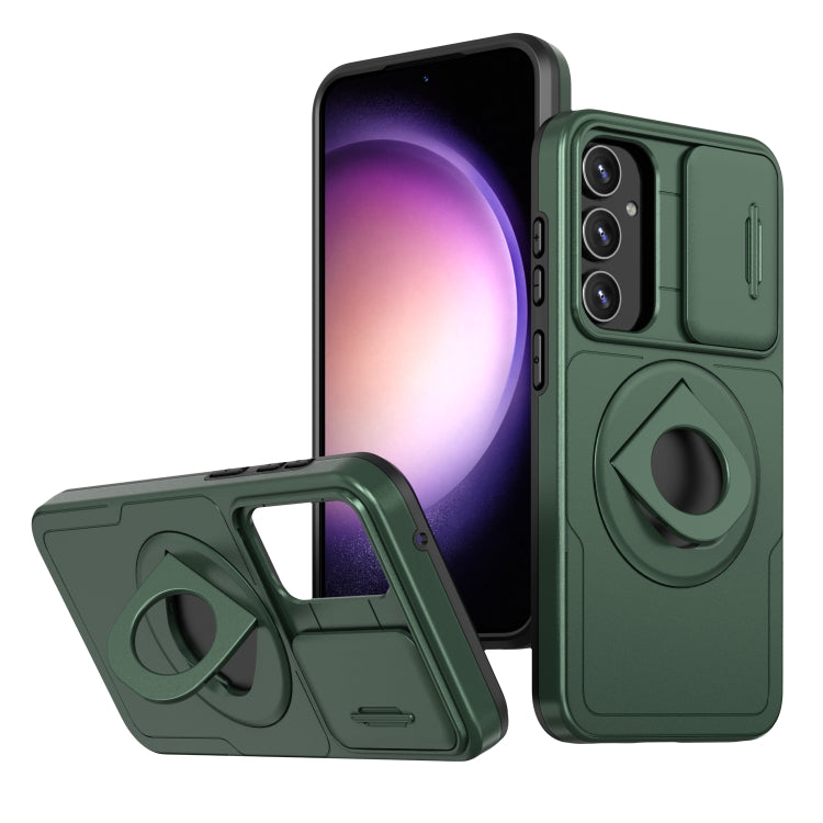 For Samsung Galaxy S23+ 5G Camshield MagSafe Ring Holder Armor Phone Case(Deep Green) - HoMEdemic™ 