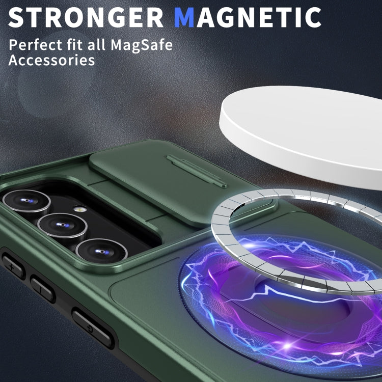 For Samsung Galaxy S23+ 5G Camshield MagSafe Ring Holder Armor Phone Case(Deep Green) - HoMEdemic™ 