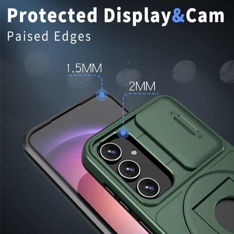 For Samsung Galaxy S23+ 5G Camshield MagSafe Ring Holder Armor Phone Case(Deep Green) - HoMEdemic™ 